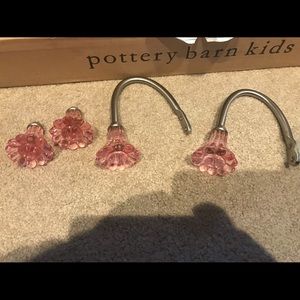 Pottery barn kids curtain flower finials and curtain tie backs